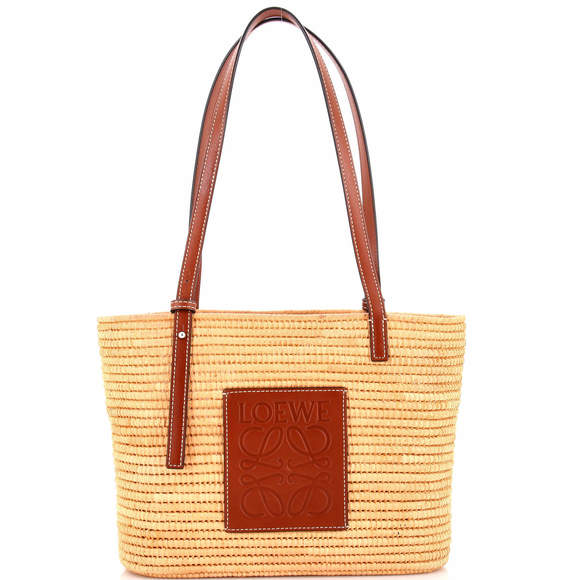Loewe Small Square Basket Tote Woven Raffia - Picture 1 of 5